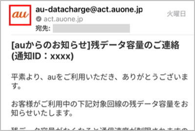 auメール、なりすましメールの抑止と送信元のアイコン表示で