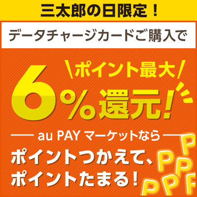 データチャージカードご購入でポイント最大6％還元！