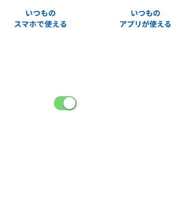 いつものスマホで使える いつものアプリが使える