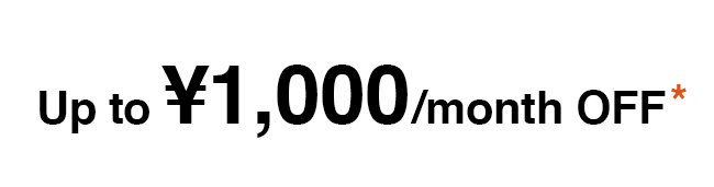 Up to \1,000/month OFF