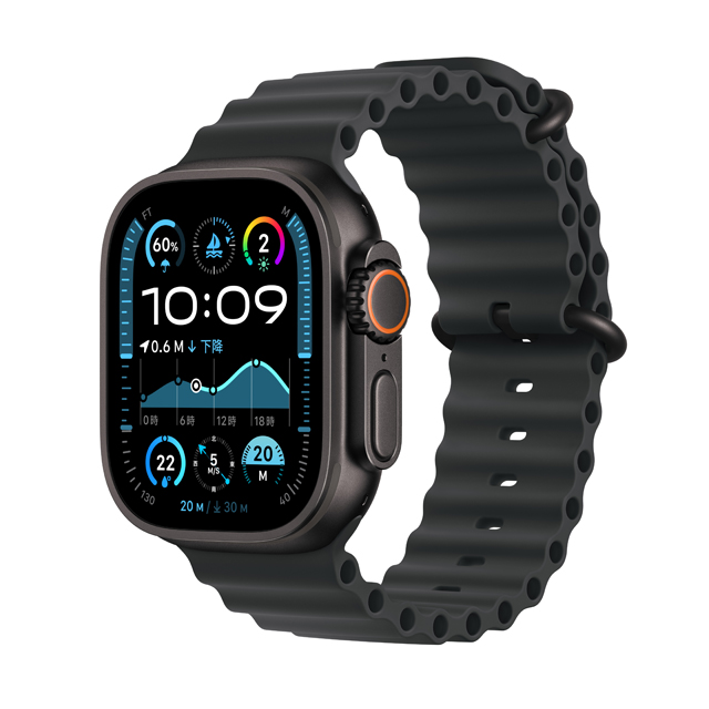 Apple Watch Ultra2 ブラックチタニウムケース斜め画像
