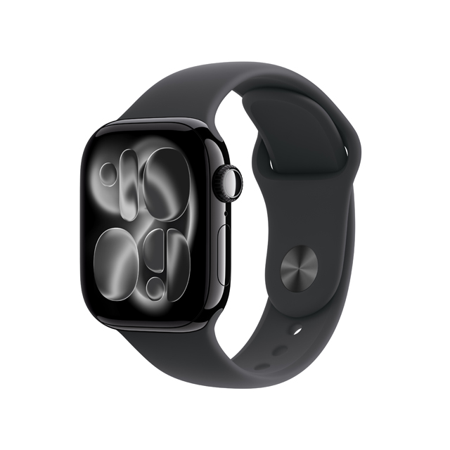 Apple Watch Series 11 ジェットブラックアルミニウムケース斜め画像