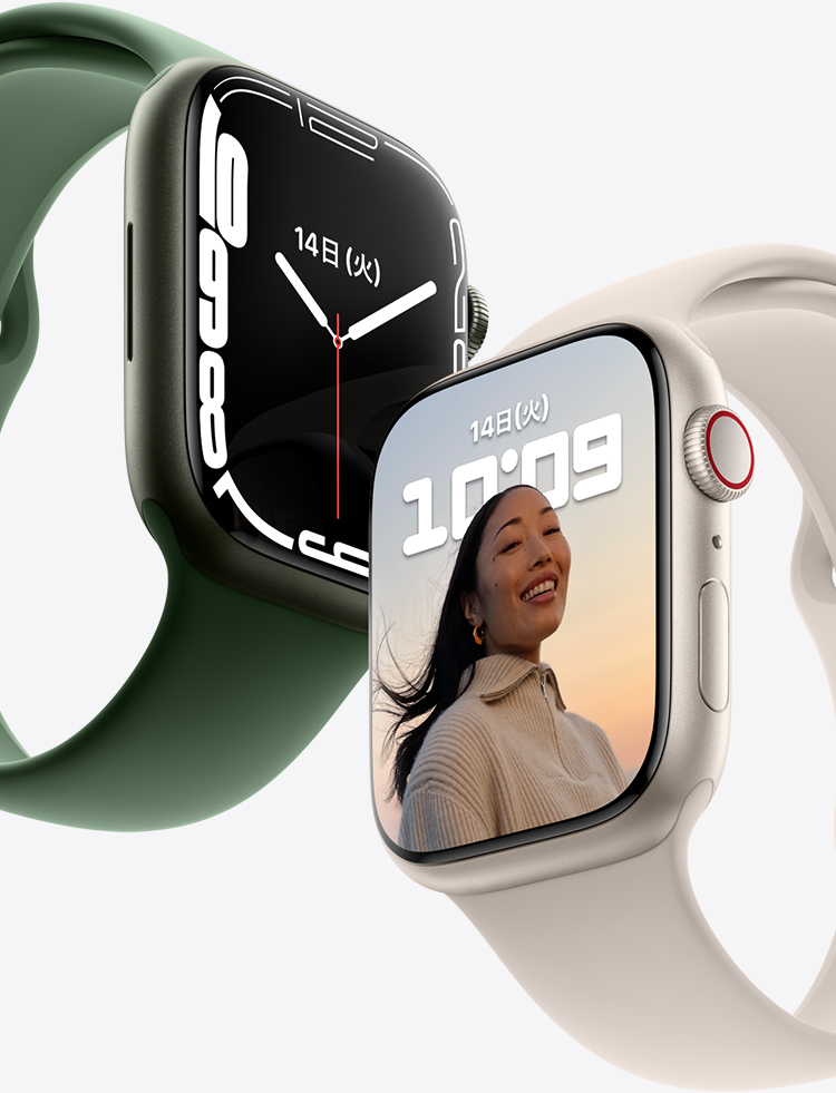 スマートウォッチseries7 シルバーステンレス1.8インチ BT通話ワイヤレス充電 Apple Watch Series 7｜au
