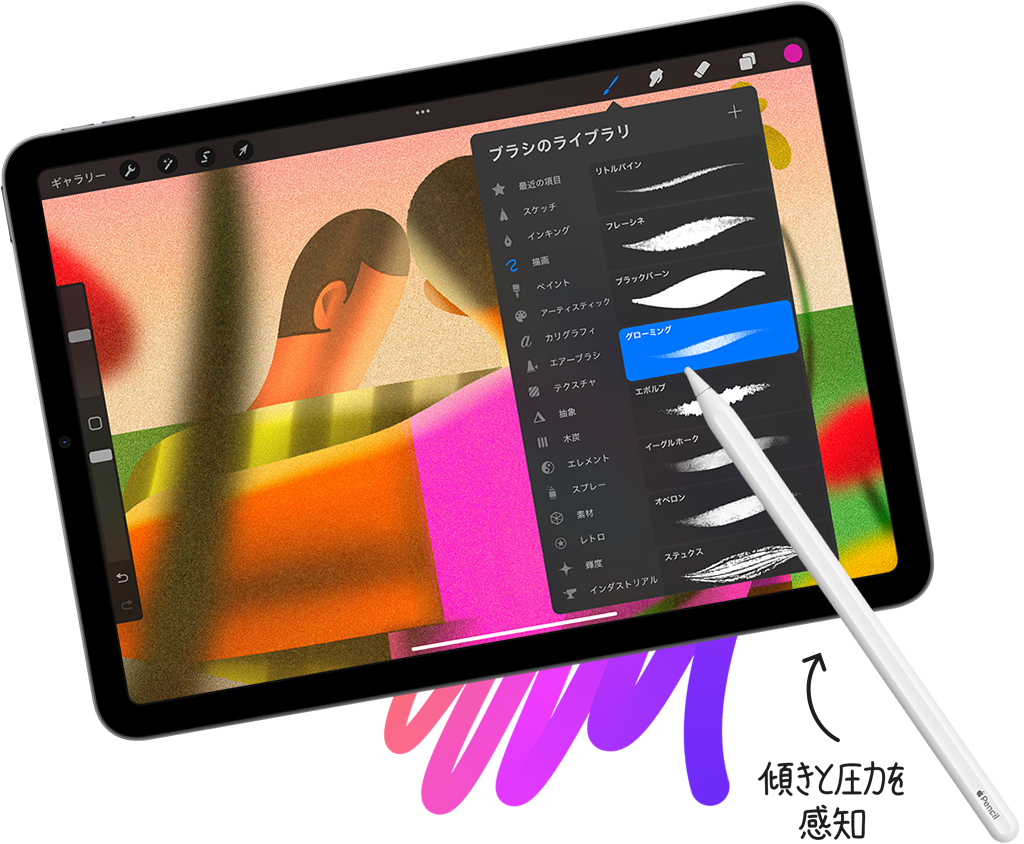 傾きと圧力を感知