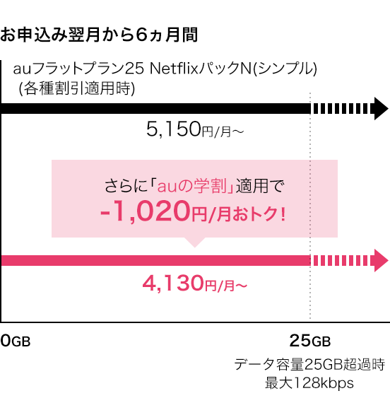 お申込み翌月から6ヵ月間