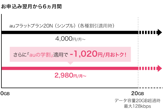 お申込み翌月から6ヵ月間