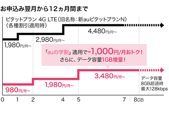 お申込み翌月から6ヵ月間