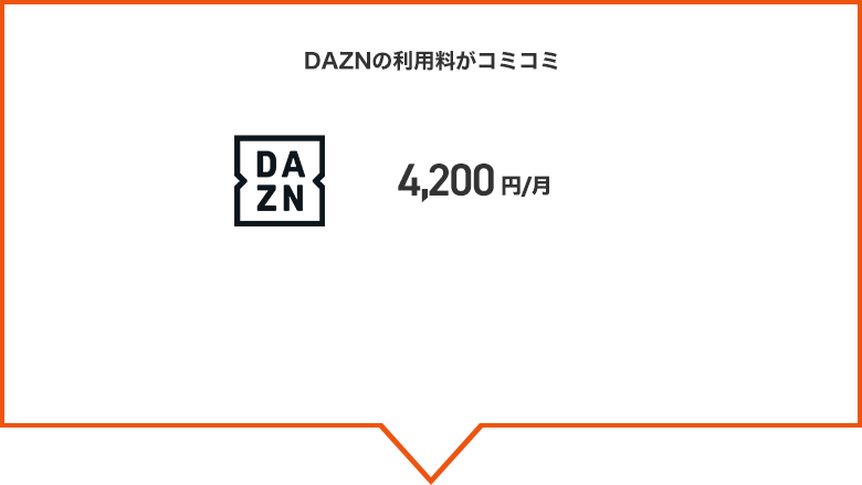 DAZNの利用料がコミコミ 3,000円/月