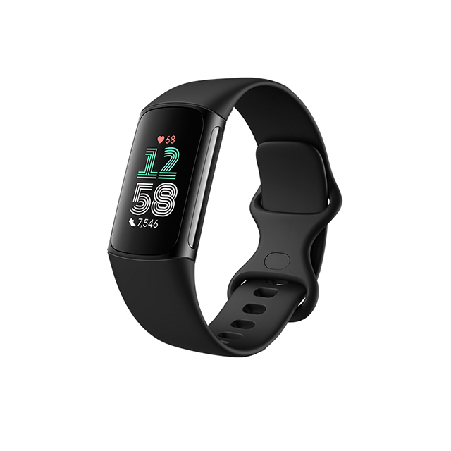 Fitbit Charge 6 Obsidian／Black 左斜め