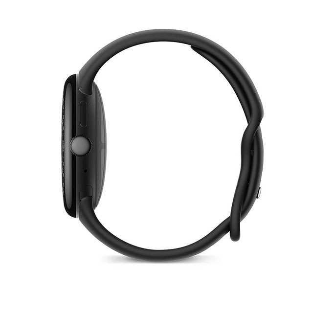 Google Pixel Watch 3（45mm）Matte Black+Obsidian 横（左）向き