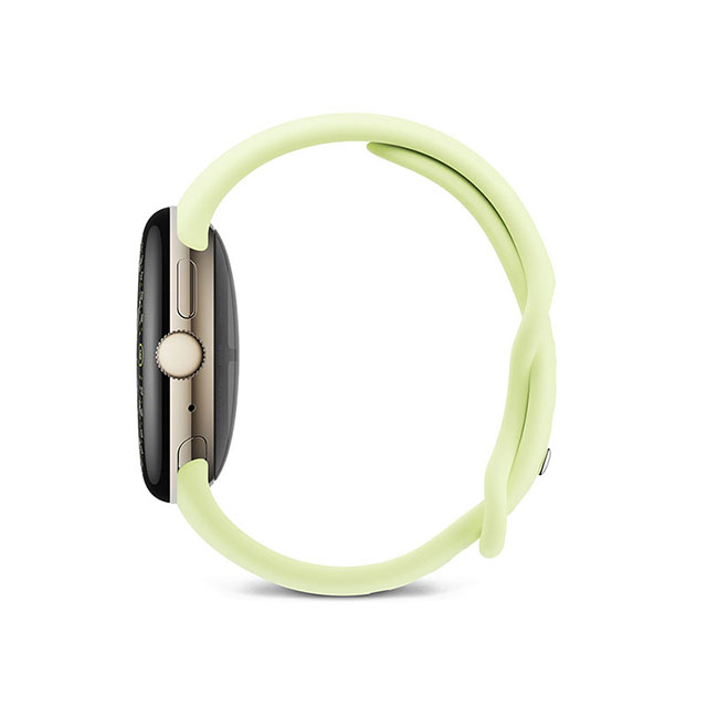 Google Pixel Watch 4（41mm）Champagne Gold+Lemongrass 横（左）向き