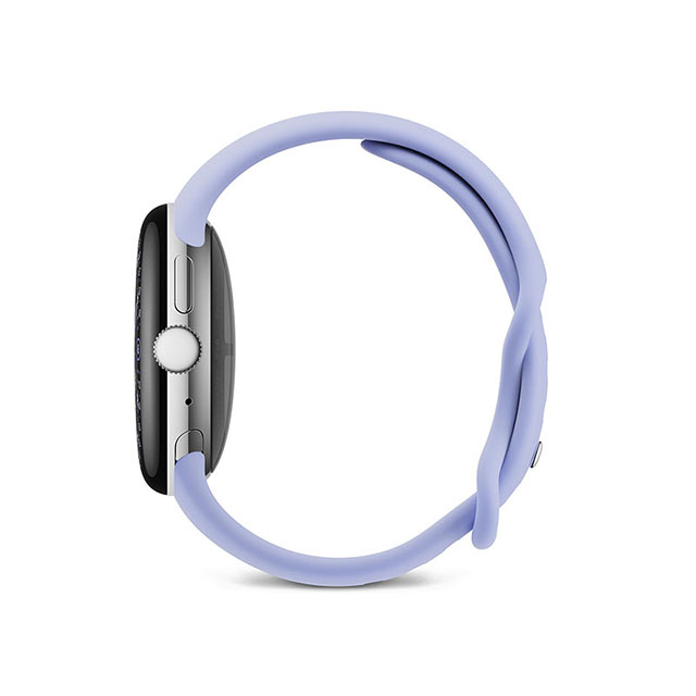 Google Pixel Watch 4（41mm）Polished Silver+Iris 横（左）向き