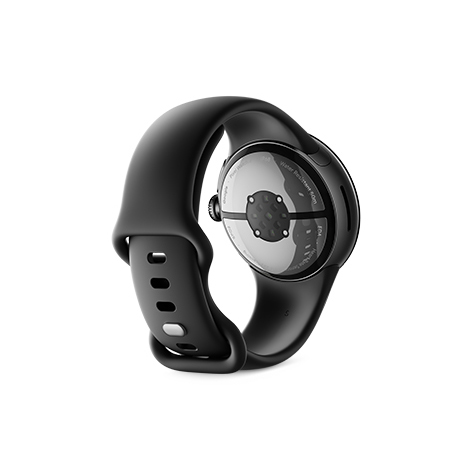 Google Pixel Watch 2 Matte Black アルミケース／Obsidian アクティブバンド 側面