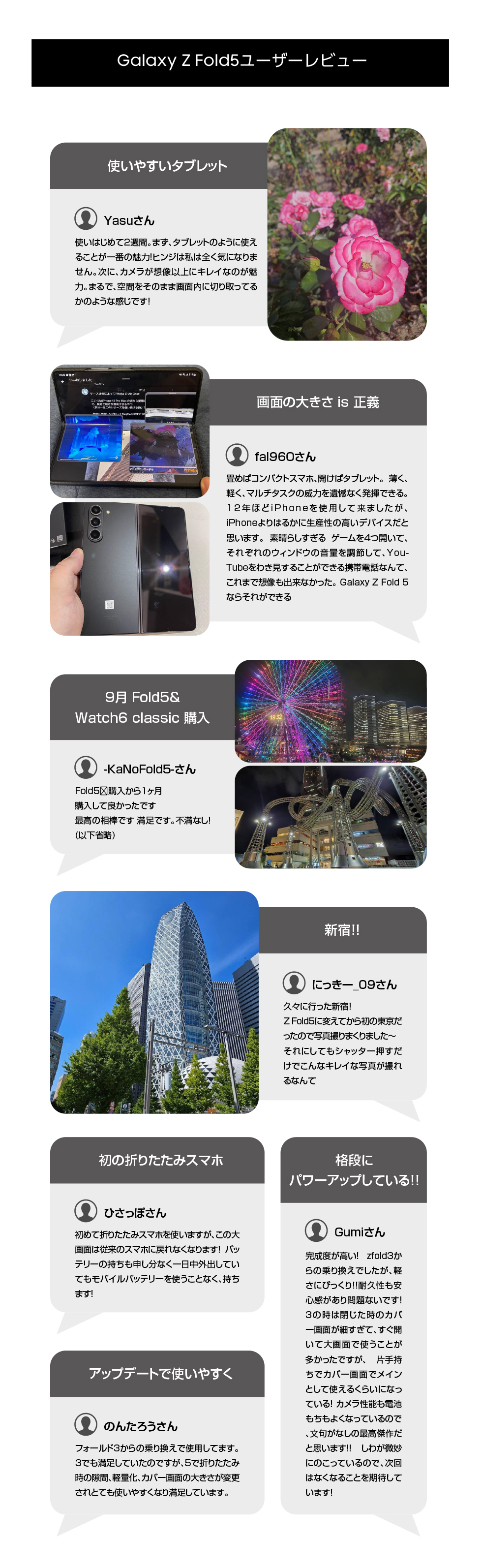 Galaxy Z Fold5 SCG22のユーザーレビュー画像