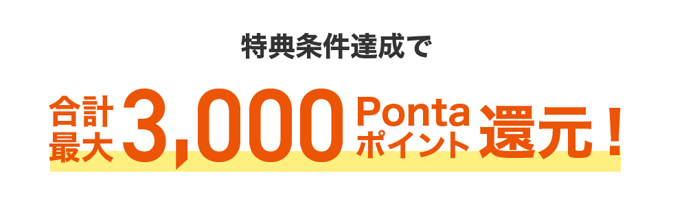 合計最大3,000Pontaポイント還元！