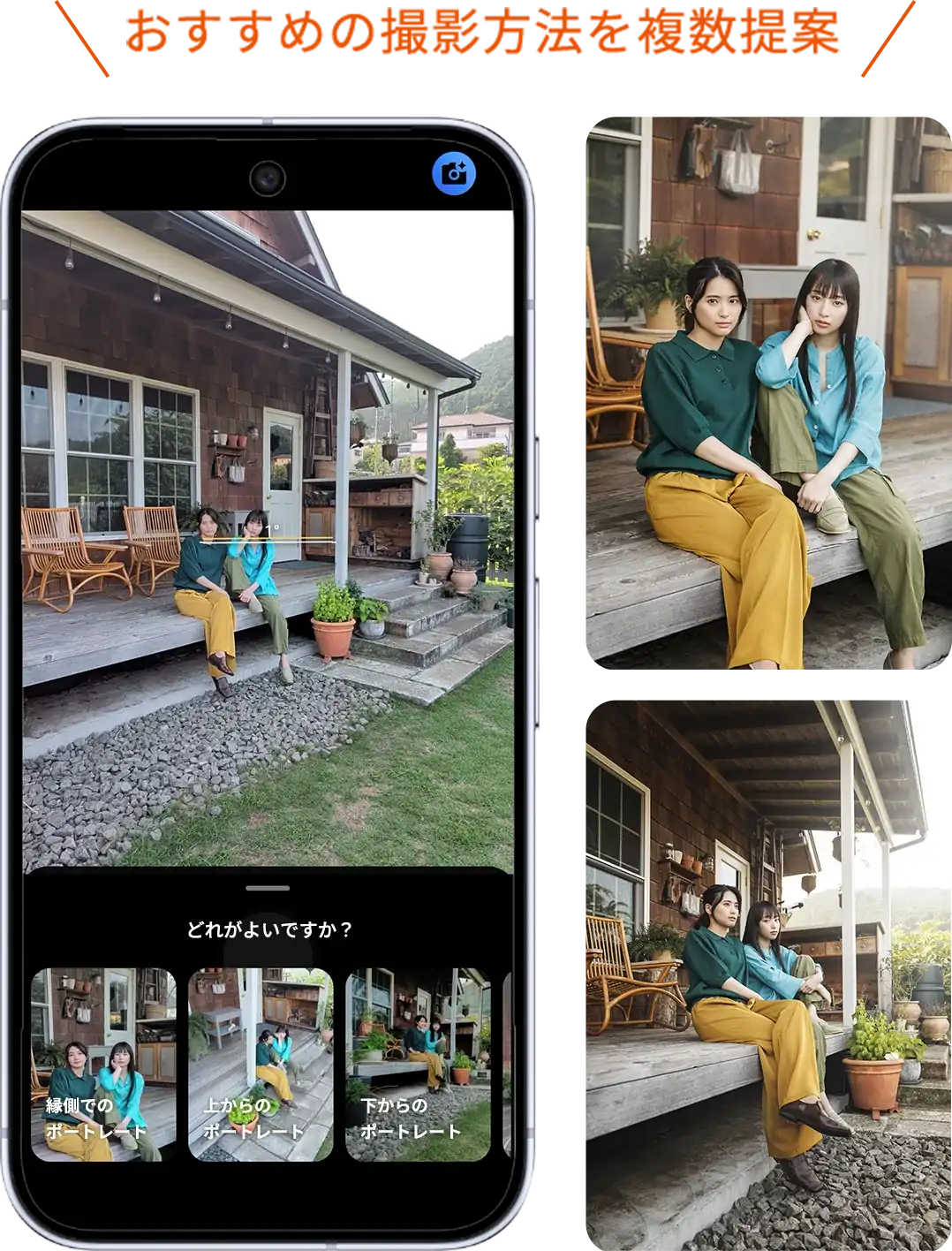 おすすめの撮影方法を複数提案