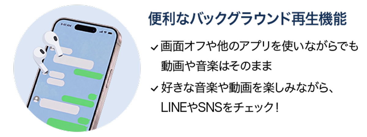 便利なバックグラウンド再生機能
