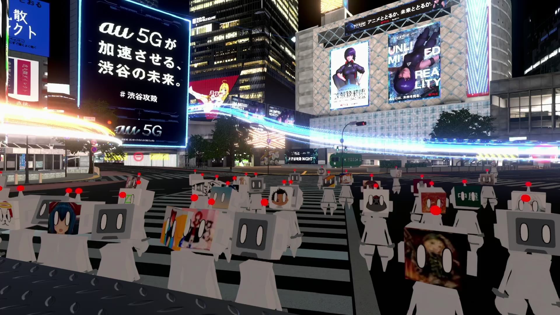 「＃渋谷攻殻NIGHT by au 5G」開始前の様子