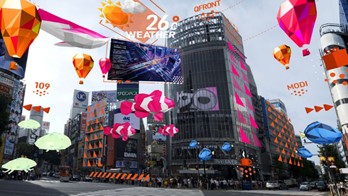 デジタルトランスフォーメーション（DX）の画面、魚のグラフィックのイメージ