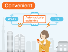 Easy with a dedicated app! Automatically switching between Wi-Fi ←→3G
