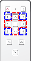 リモコンのワンタッチキー（青で囲った1～４の数字キー）の起動を長押し（約1秒）に変更