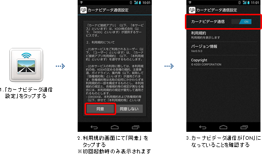 カーナビデータ通信設定 カーマルチメディア サービス 機能 Au