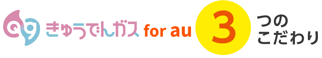 きゅうでんでんガス for au ３つのこだわり