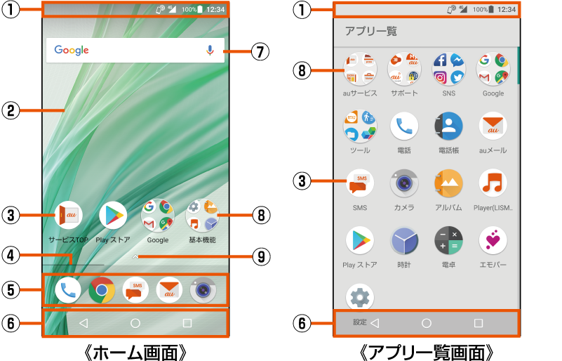 Aquos Homeを利用する Aquos Sense Shv40 オンラインマニュアル 取扱説明書 Au