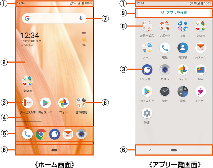 Aquos Homeを利用する Aquos Sense3 Shv45 オンラインマニュアル