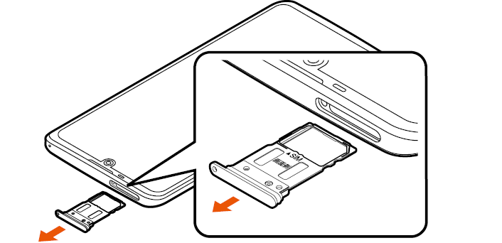 Au Icカードを取り付ける 取り外す Aquos Zero2 Shv47 オンラインマニュアル 取扱説明書 Au