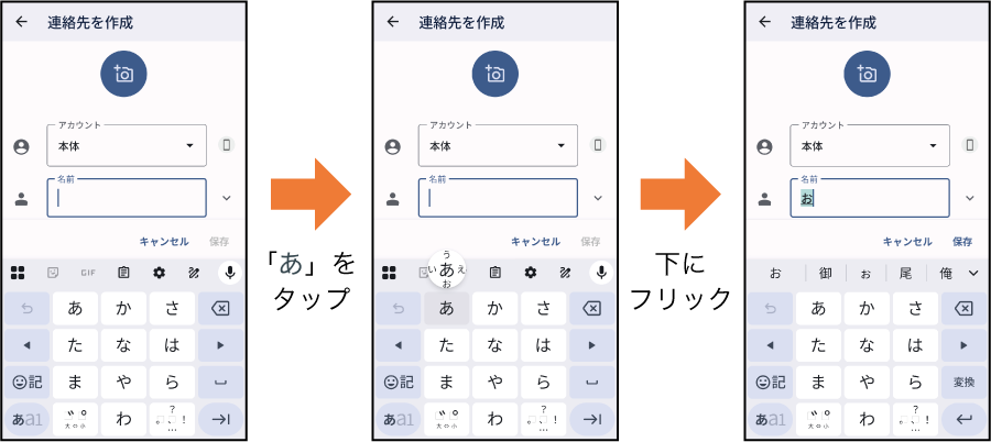 フリック入力について